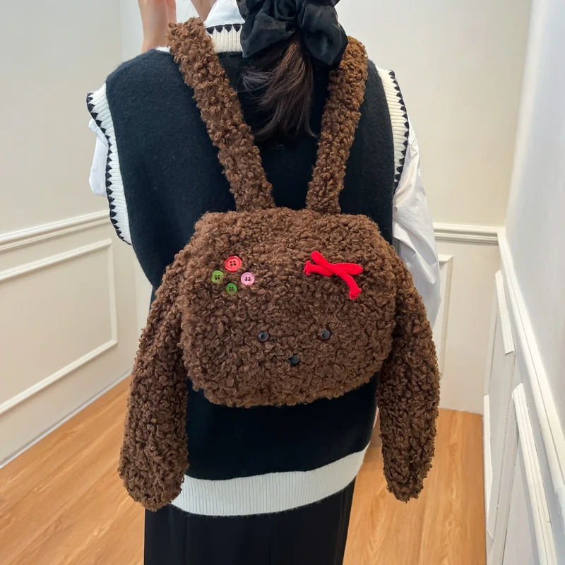 

Autumn And Winter New Fashionable Rabbit Shaped Design Plush Shoulder Bag For Women Simple And Casual Versatile Women Bag Trendy