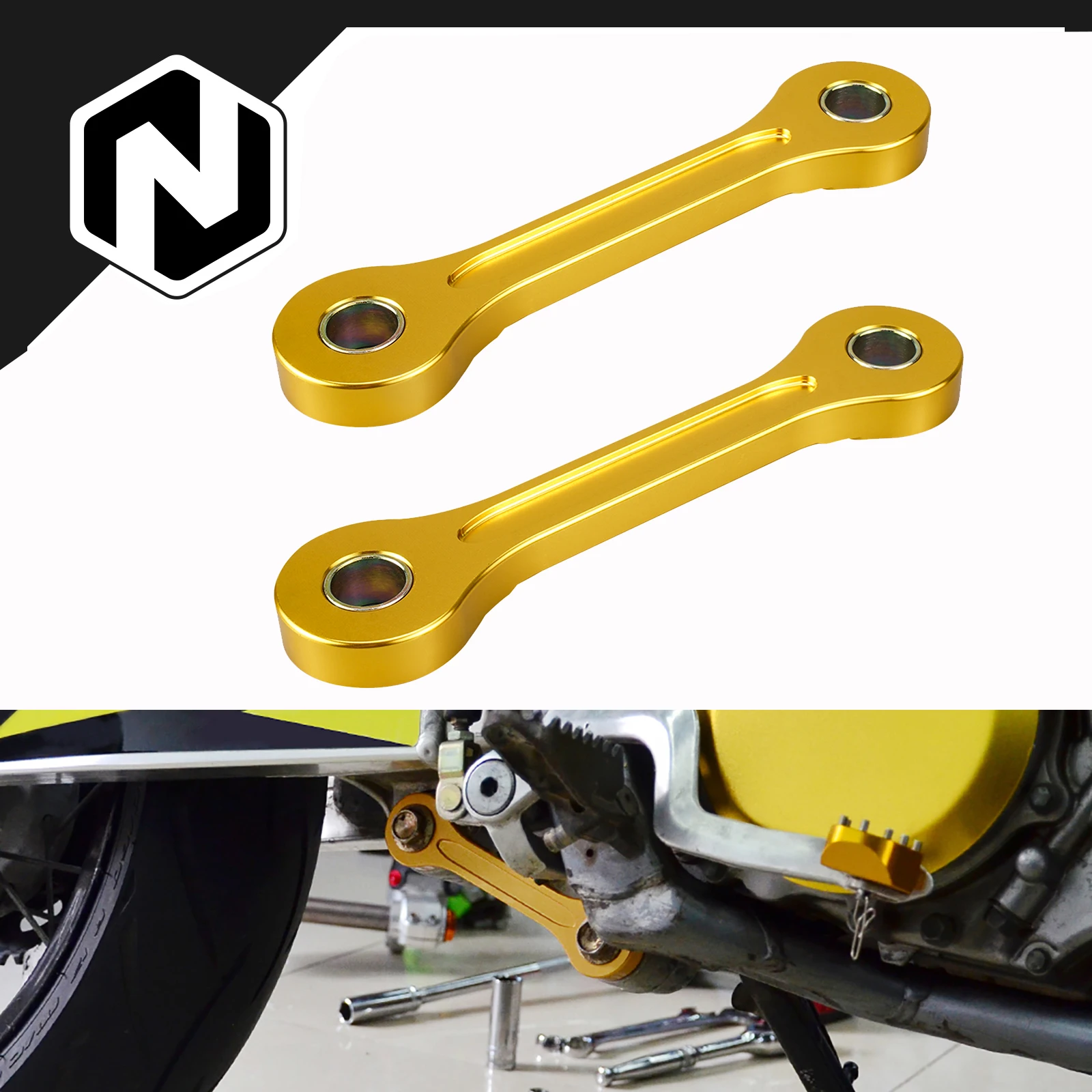 NICECNC For Suzuki  DRZ400S 2000-2024 Lowering Links Kit DRZ400E DRZ400SM DRZ400 E S SM 00-24 Kawasaki KLX400 KLX 400 2000-2019