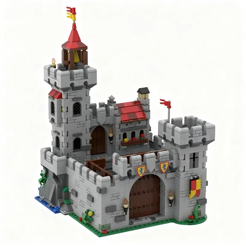New 1516 MOC European Medieval Street View Lockside Castle Model DIY Creative Display Assembly Building Blocks Birthday Gift Set