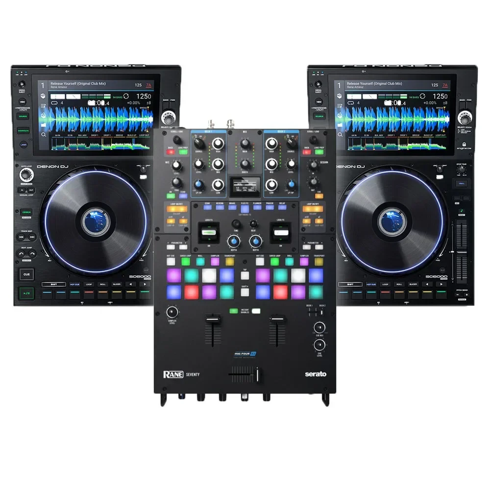 SUMMER SALES DISCOUNT ON DEALS DISCOUNT SALES Denon DJ SC6000 Players + Denon DJ X1850 Mixer and Covers Bundle