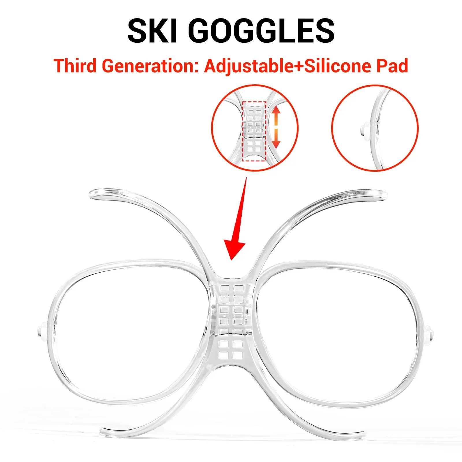 Kapvoe Snow Goggles Replacement Lenses Red Blue Green Lens Photochromic Lens Ski Bicycle Sun Glasses Myopia frame Accessories