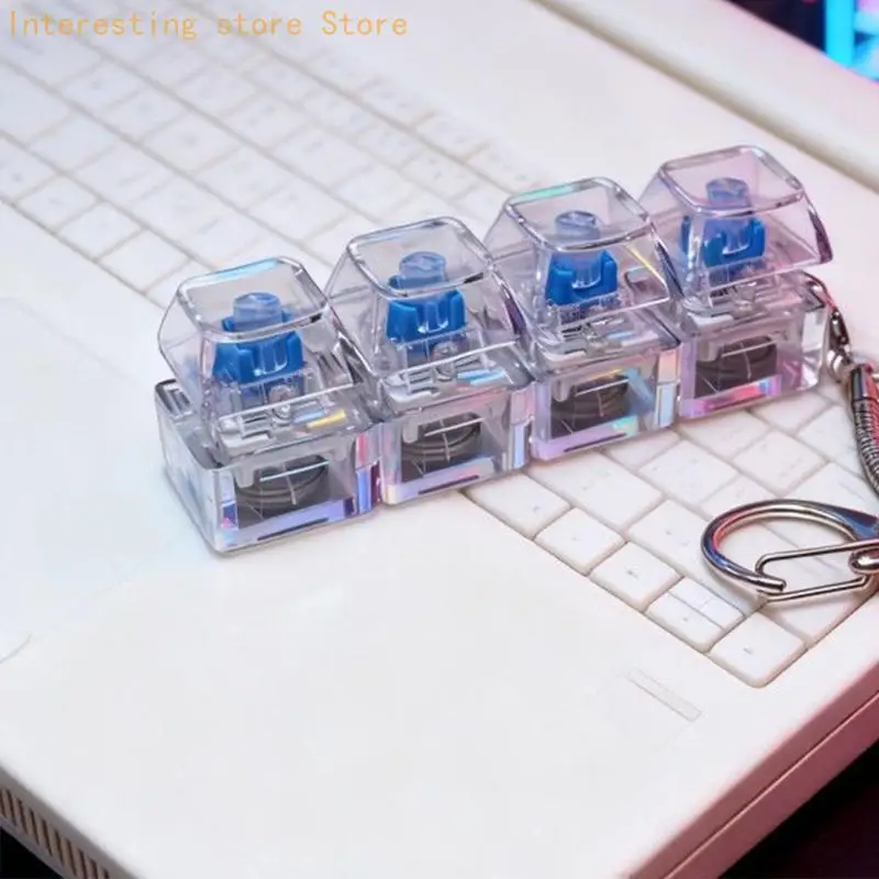 LED Light Mechanical Keycap Test Toy Switches Tester For Anxiety Relief Keychain 55KC