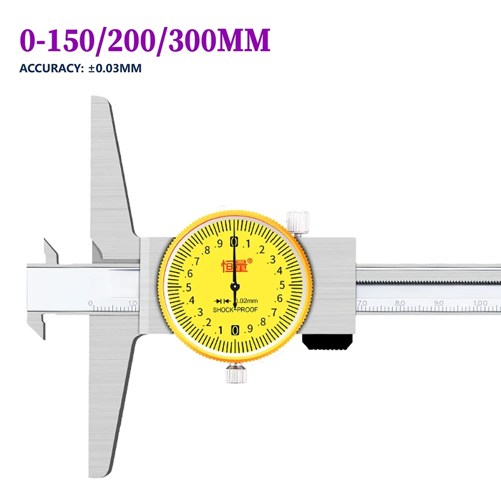 

Double Hook With Dial Depth Caliper Specification 0-150mm 0-200mm 0-300mm High Precision Hole Depth Step Measurement Caliper