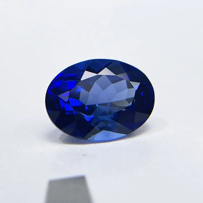Im Labor gezüchteter Saphir in königsblauer Farbe, ovaler Edelstein für DIY-Ring, Halskette, Ohrringe, Hauptmaterialien, wählbares Zertifikat – Detail 4