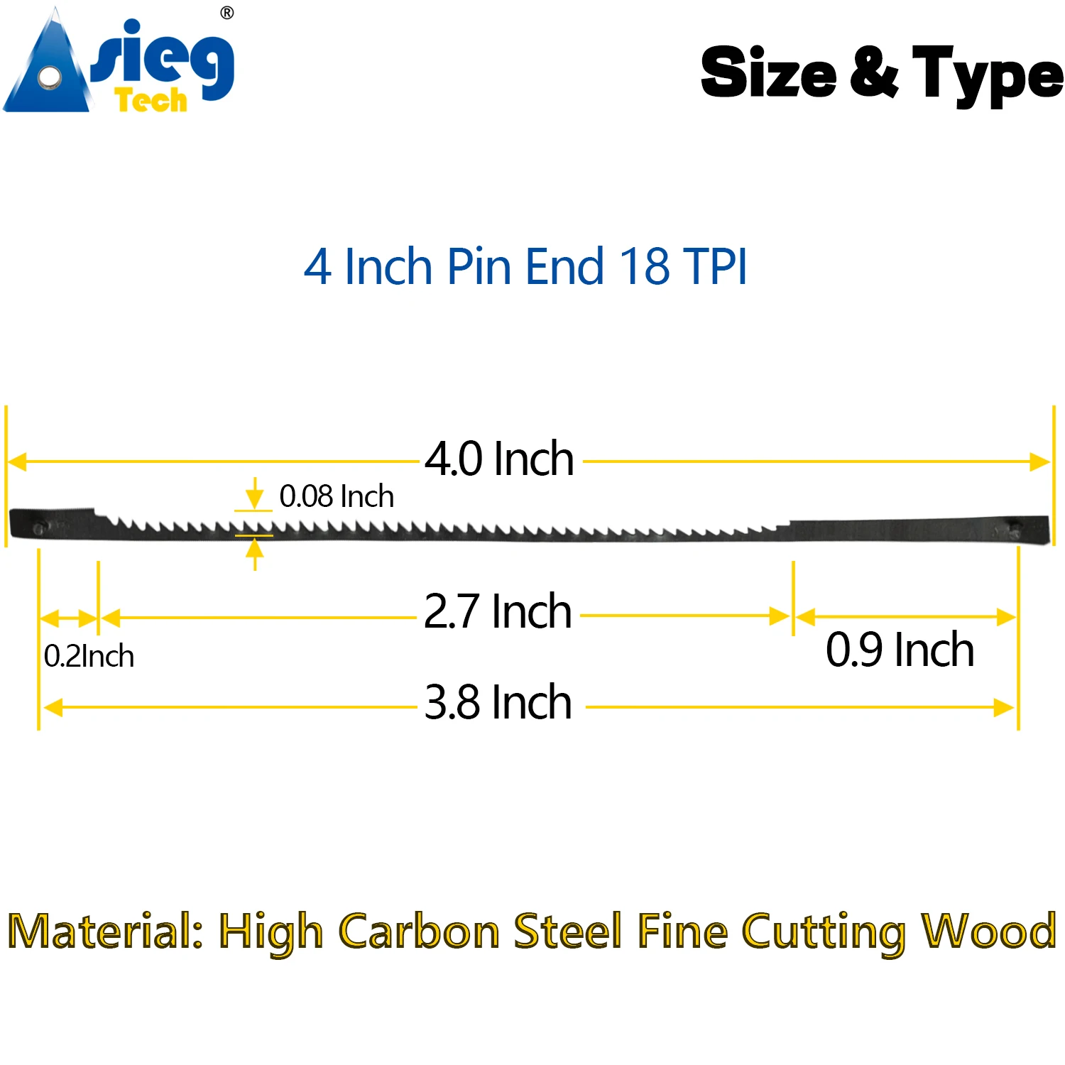 4 Inches Scroll Saw Blades Pin End 18TPI Fit For Dremel Moto-Saw MS20 MS20-01 MS51-01 MS52-01 MS53-01 And All 4″ Scroll Saw