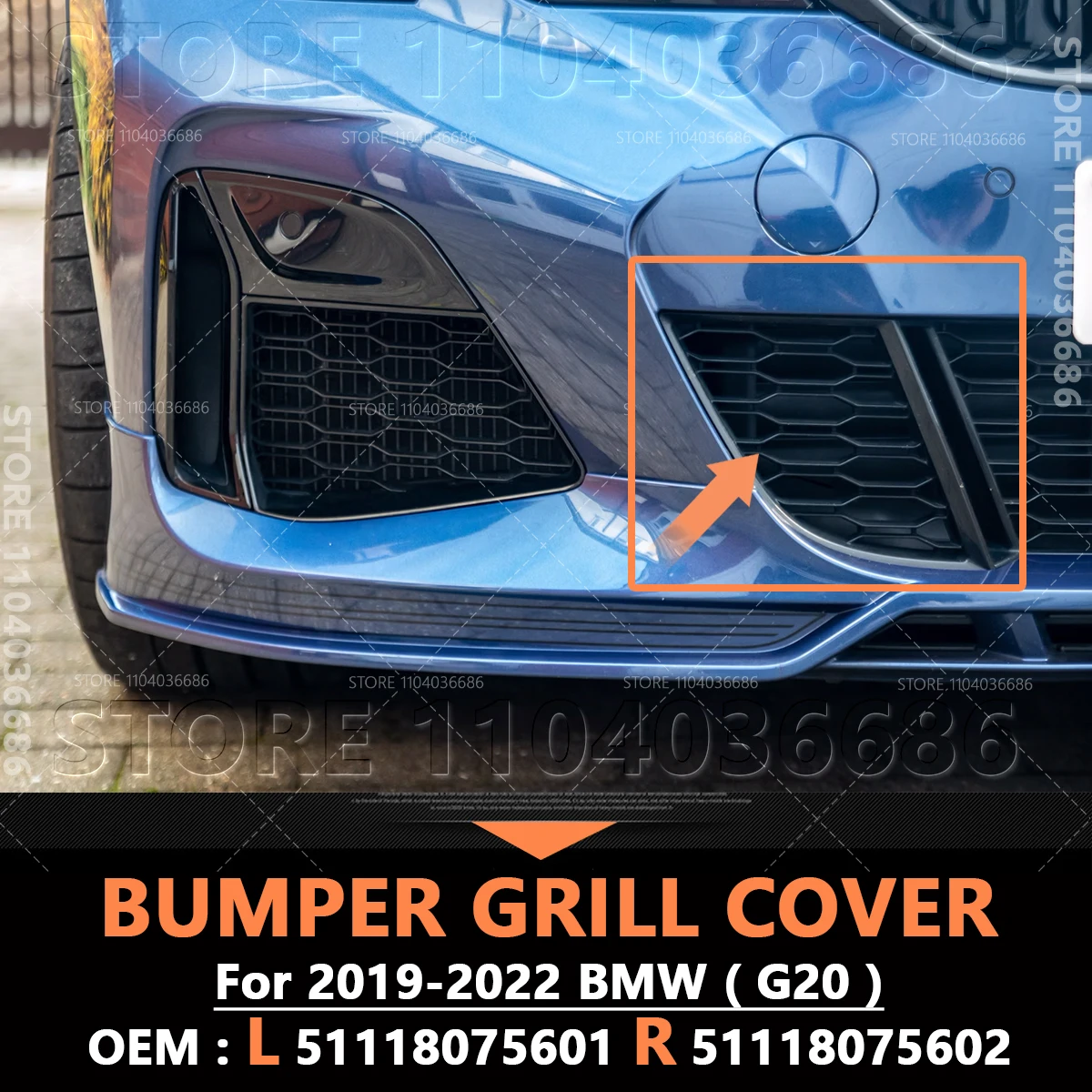 

Для 2019-2022 G20 BMW 330e 330eX 330i 330iX M340i M340iX нижняя крышка переднего бампера 51118075601 51118075602