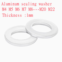 20pcs-50pcs  M3 M4 M5 M6 M7 M8 M9 M10 to M22 Aluminum Washers Gasket Flat Metal Washer Gasket Plug Oil Sealing Rings Gaskets