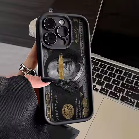 Black dollars Full-Cover Phone Case For Samsung Galaxy A55 A35 A25 A15 5G A24 A13 A23 A12 A22 A32 A52 A52S A71 A72 A51 4G Cover
