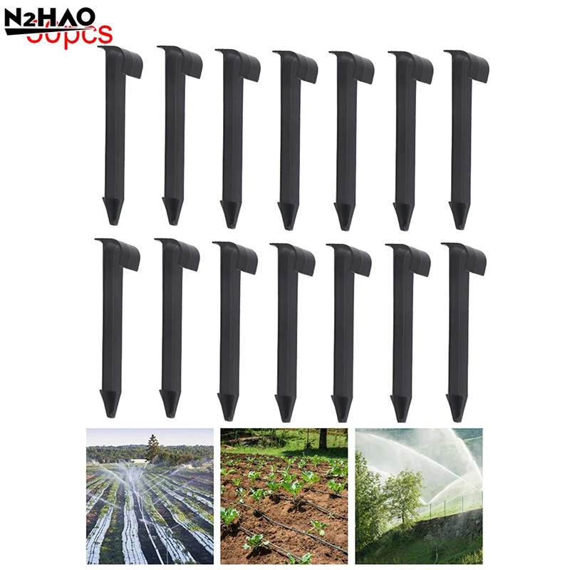 50Pcs DN16 C-Type Ground Stakes Garden Lawn Mower Peg For PE Pipe Drip Irrigation Hose Tube Holder Ground Stakes