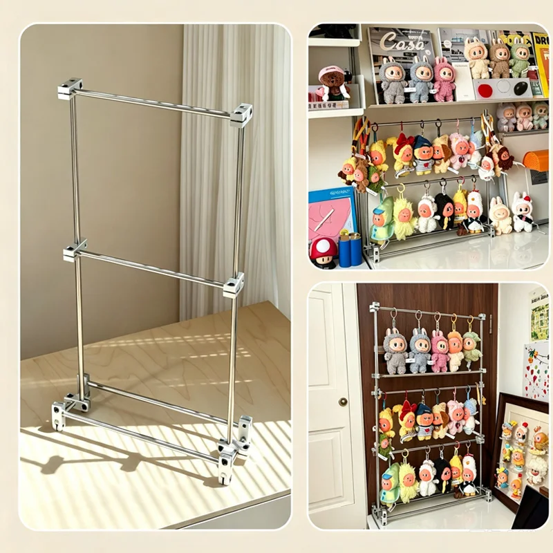 Modular Metal Display Rack Adjustable Desktop Stand No Tools Needed For Plush Keychain Labubu Doll Pendant Collection