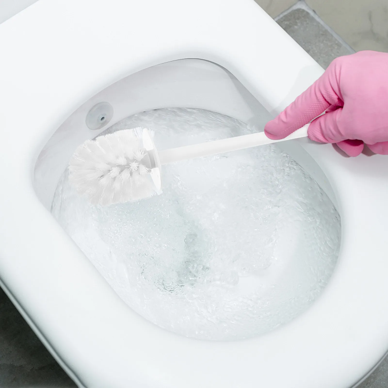 1-セットトイレブラシセット壁掛けホルダー省スペース浴室クリーニングツールロングハンドルスクラブブラシ家庭用ボウルクリーナー