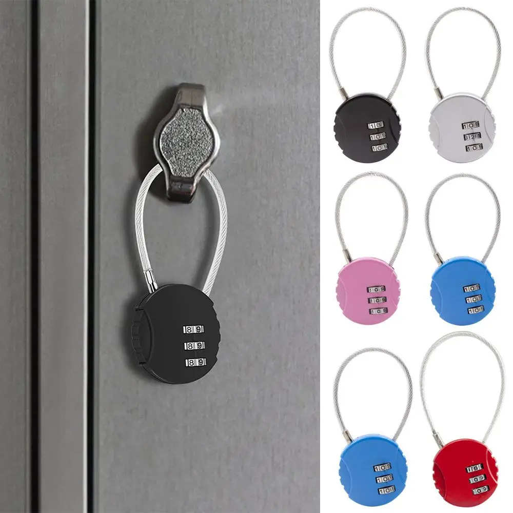 Mini Zinc Alloy Wire Rope Password Lock Cookie Shape Anti-theft Anti-Theft Locks Round Code Lock