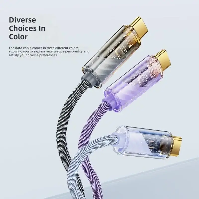 31BA USB C to USB C Charging and Data Cable 100W Fast Cord with Clear Housing and E-Marker Chip for Everyday Daily Charging