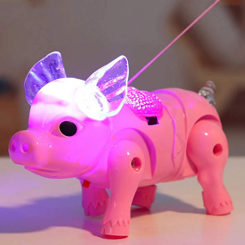 Brinquedos andando porco música crianças musical piggy 17x10cm luminoso brinquedo educativo criança rosa animal criança