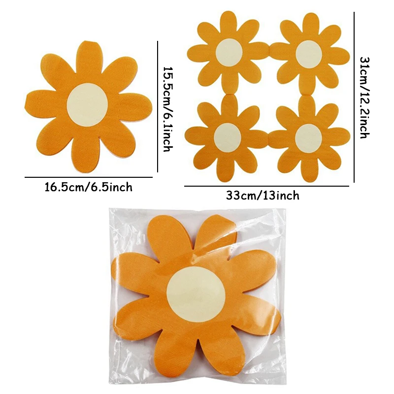 20pcs daisy napkins disposable restaurant paper napkins children birthday baby gift wedding anniversary wedding party decoration