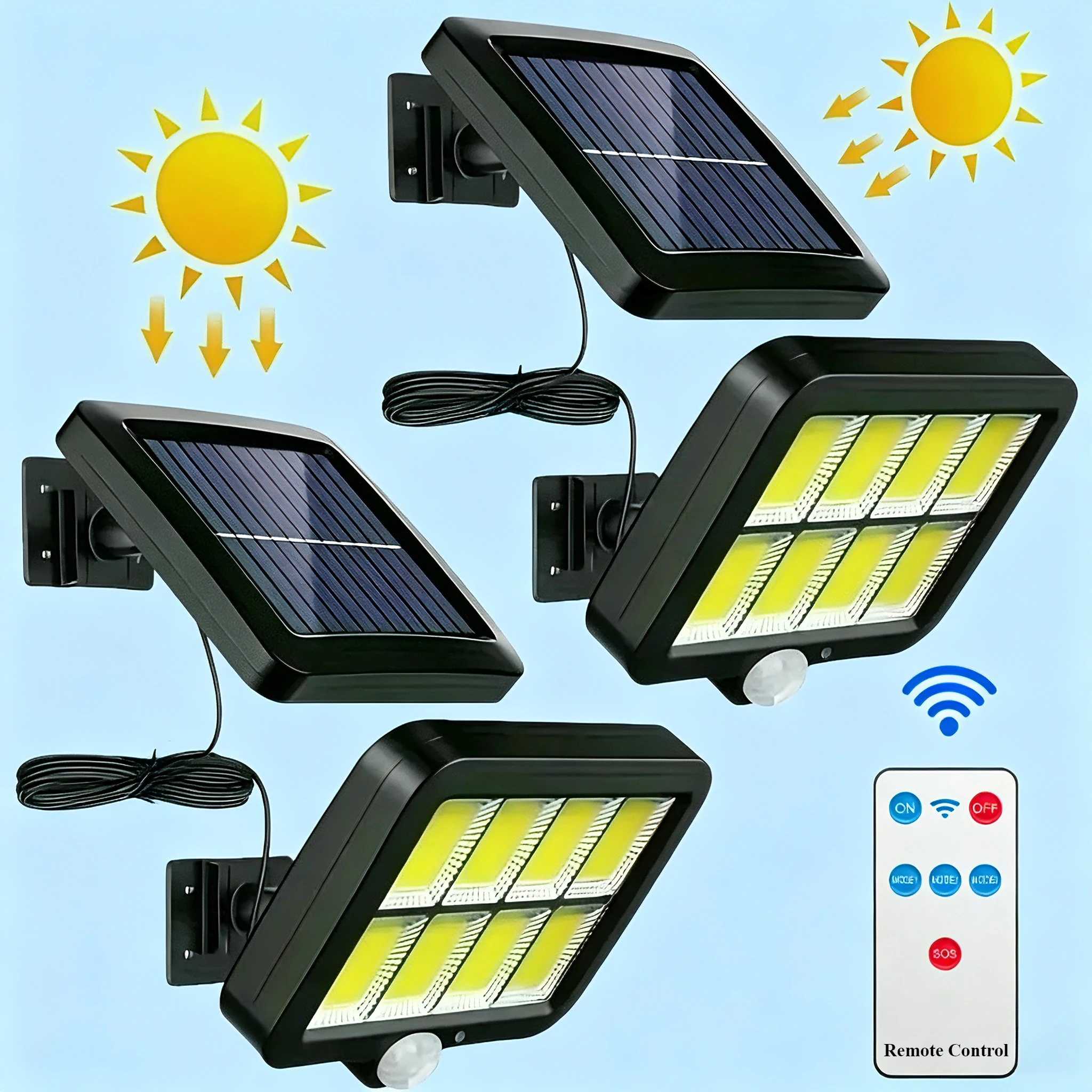 Outdoor Lighting Street Solar Split Wall Lamp 3 Mode Waterproof Motion Sensor Garden Street Lights Solar Lamp Garden Wall Light