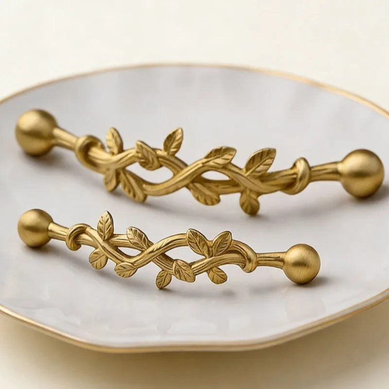 Vine brass handle drawer cupboard door handle creative branch handle