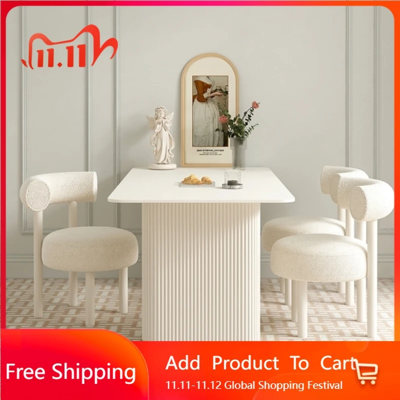 

Салон Эстетика Обеденный стол Кремовый Ветер Свет Роскошный Удобный Романтический Высокий Стол Роскошная Мебель Для Дома Juegos De Comedor