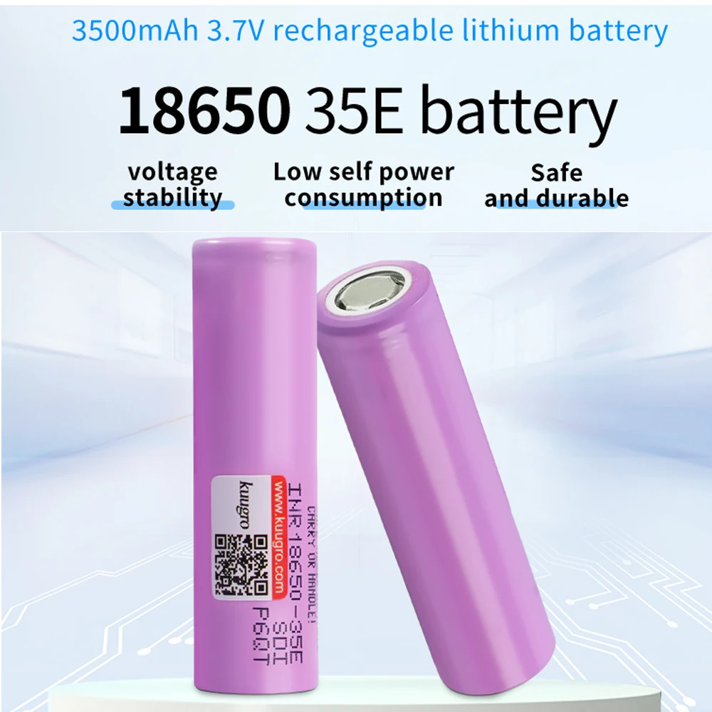 18650 Battery 100% Genuine INR18650-35E 3500mAh 3.7V 10A Rechargeable 18650 Lithium Ion Battery for Toys Power Tools Flashlight