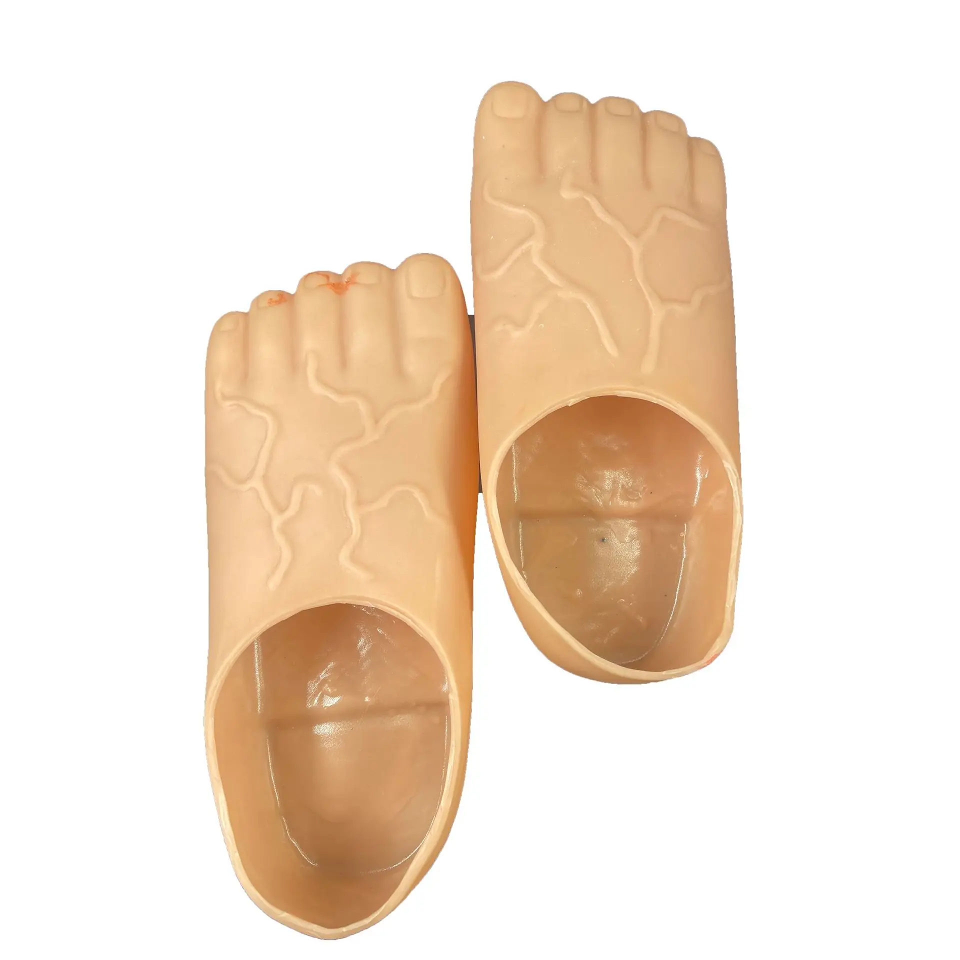 Silly Footwear Giant Barefoot Slippers Rubber Foot Covers Big Toes Plastic Toe Slippers Funny Shoe Covers Footwear Party Props