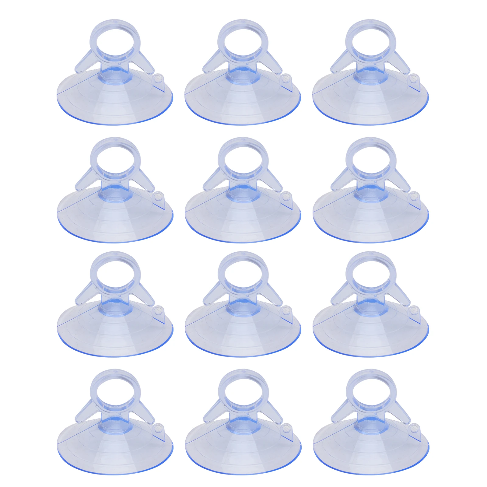 

12pcs PVC Cups 45mm Clear Pull Ring Glass Fish Tank Suction Cup Fish Tank Aquarium Reptile Box Fixed Vacuum Pet Supplies
