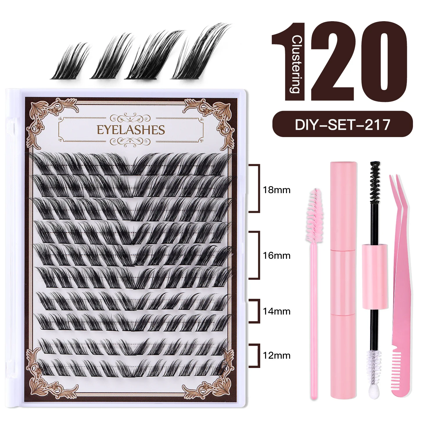 

Single Cluster DIY Large Volume D Curvature Diagonal Fly Fox Eye Cat Eye Extension False Eyelashes Thick 12-18mm Eyelashes