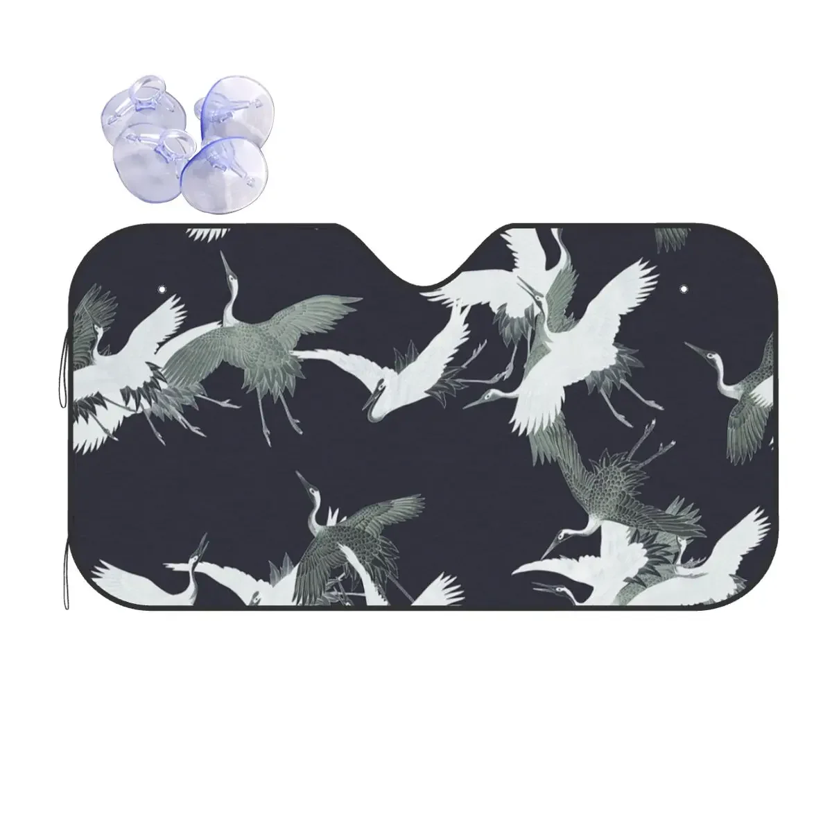 

Crane Chinese Style Sunshade Windscreen Chinoiserie Fold-up Car Front Windshield 76x140cm Sun Visor Blinds Sun Shade Protect