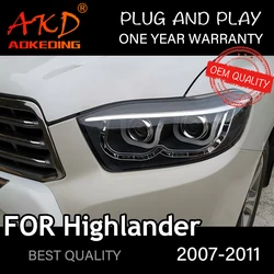 ヘッドライトトヨタハイランダー2007-2011車 автомобильные товары led drlヘラ5キセノンレンズhid H7クルーガー車アクセサリー