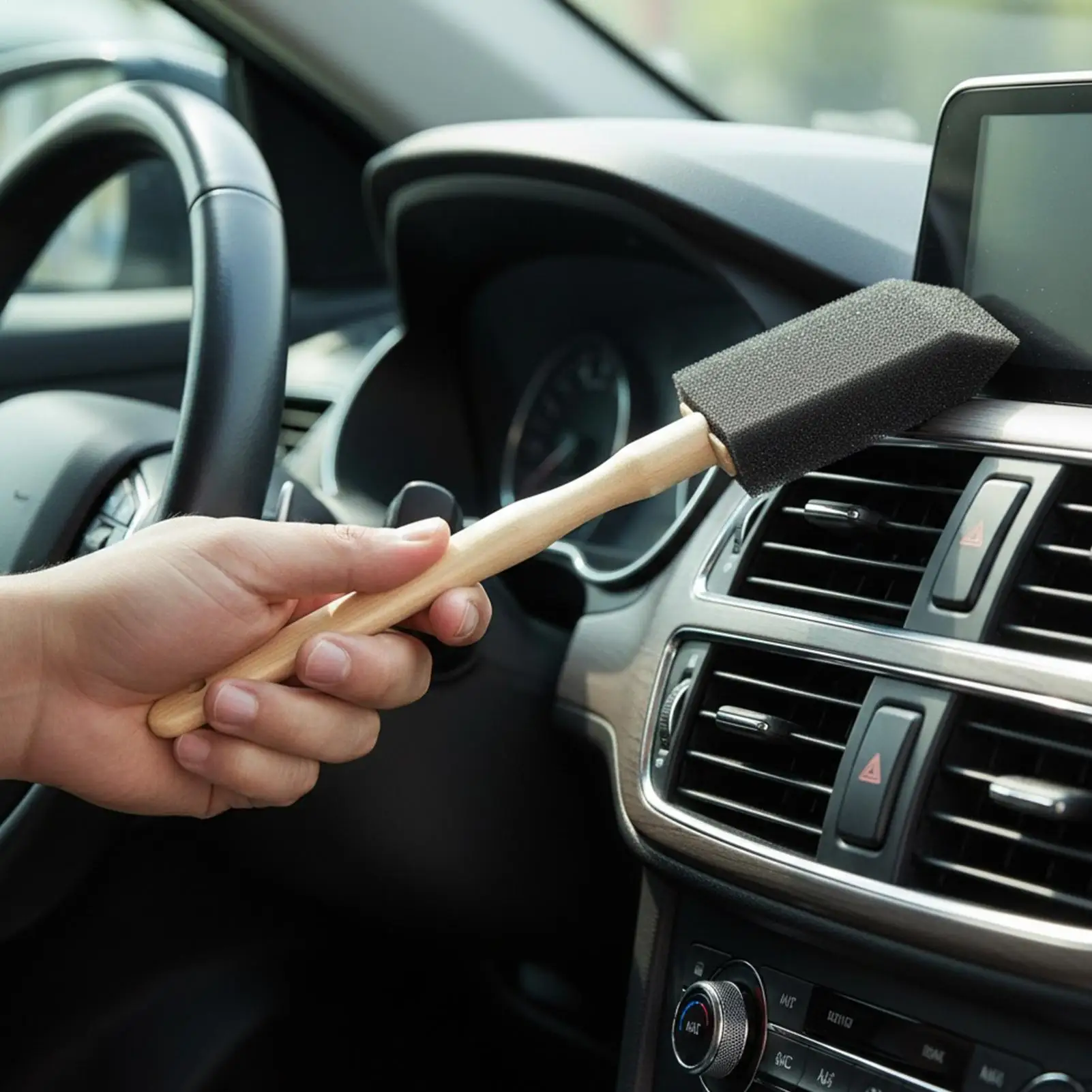 Car Interior Cleaning Brush, Ergonomic Handheld Dust Removal Tool for Dashboard, Seats Vents, Multi-Purpose Auto Detailing Brush