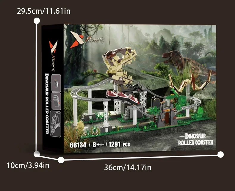 1291pcs Dinosaur series Building Blocks MOC Jurassic Dinosaur Park