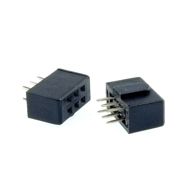 

100pcs 2.54mm 2x3 Pin 6 Pin 0.1" Pitch Female Pin Header Strip With Polarizing Key