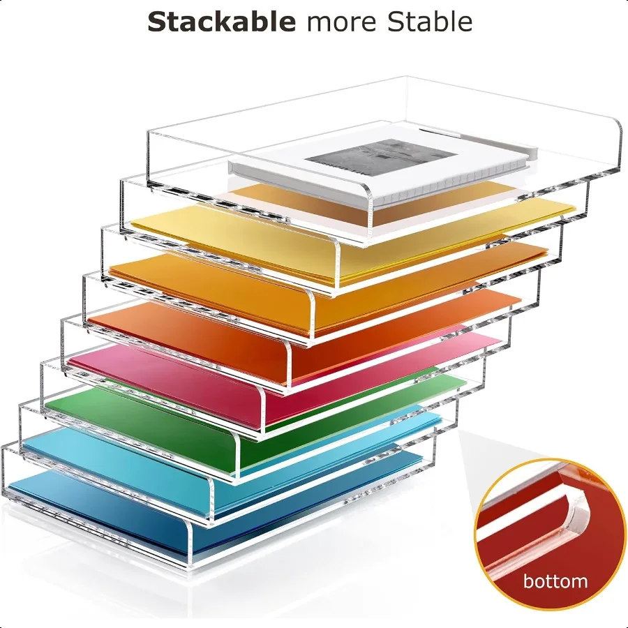 2-уровневый штабелируемый лоток для писем, акриловый органайзер для бумаги, лотки для файлов, сортировщик бумаги, прозрачные офисные аксессуары для писем формата А4, Fol