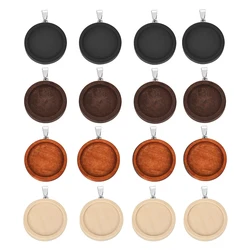 5Pcs/Pack Round Blank Wood Cabochon Time Gem Jewelry Charms Base Tray Setting For DIY Pendant Necklace Jewelry Making Findings