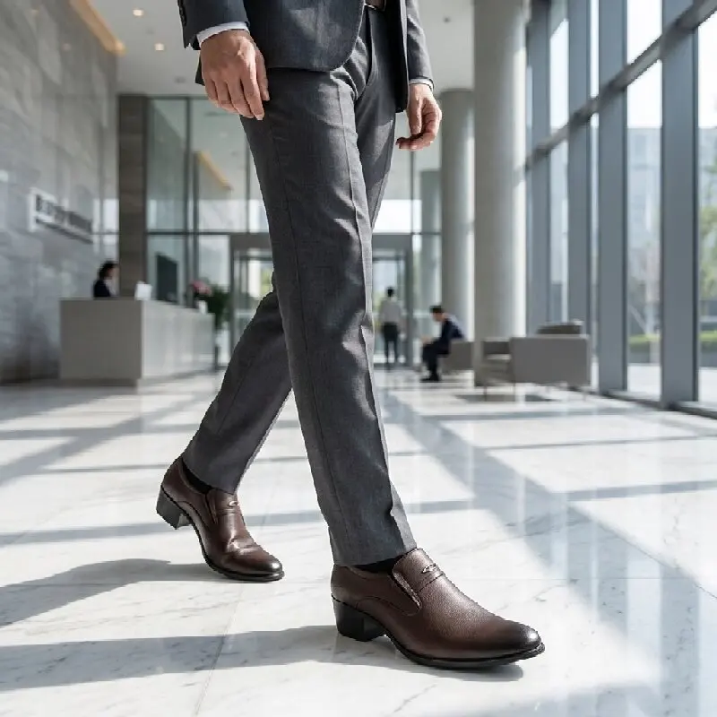 

Men High-heeled Dress Shoes Black-brown Color British Casual Comfortable Breathable Busines Office Shoes Wedding Party Shoes Men