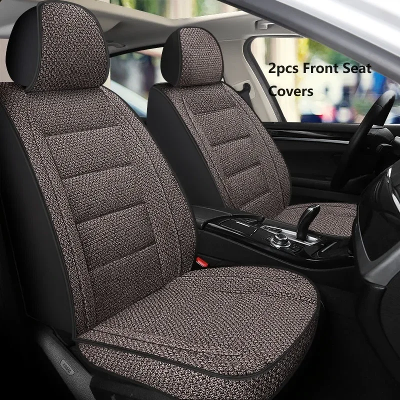 

Flax Car Seat Cover Front Chair 2pc Car Accessory Interior Front Back Automobile Seat Protection Cushion for Most Car Sedan SUV