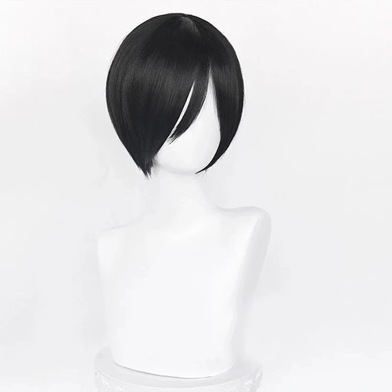 

vivi 2025 Ada Wong Resident Evil 8 Cosplay 32cm Short Black Heat Resistant Synthetic Hair Anime Wigs + Wig Cap