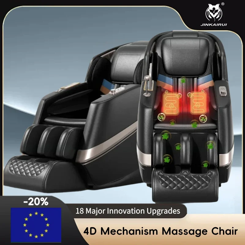 AI Smart 4D Massage Chair Shiatsu Air Compression Full Body Zero Gravity with Bluetooth Speaker Leisure Sofa for Home Relaxation