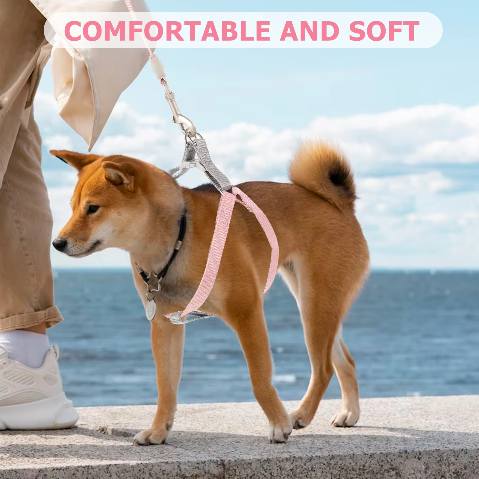 

Adjustable Dog Harness Leash Lightweight Small Polyester Training Puppy Control Outdoor Compact Simple Colorful Pet Supplies