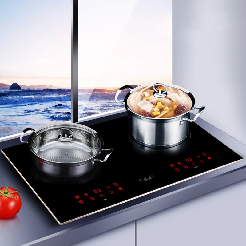 Embedded Induction Cooker Smart Home Double-head Electric Ceramic Stove Desktop Double Stove Induction Cooker Stir Fry