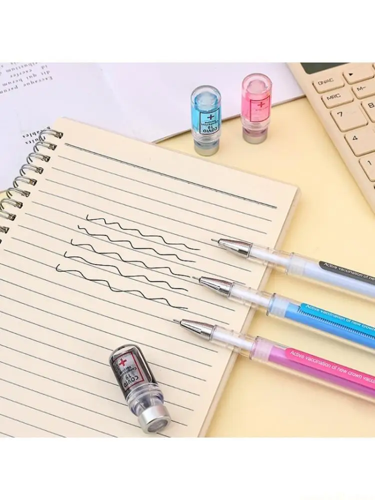 36Pcs Fun Inoculator Gel Pen 0.38MM Needle Tip Gel Inks Pen With Scale Marking Black Inks For Note Taking Journaling