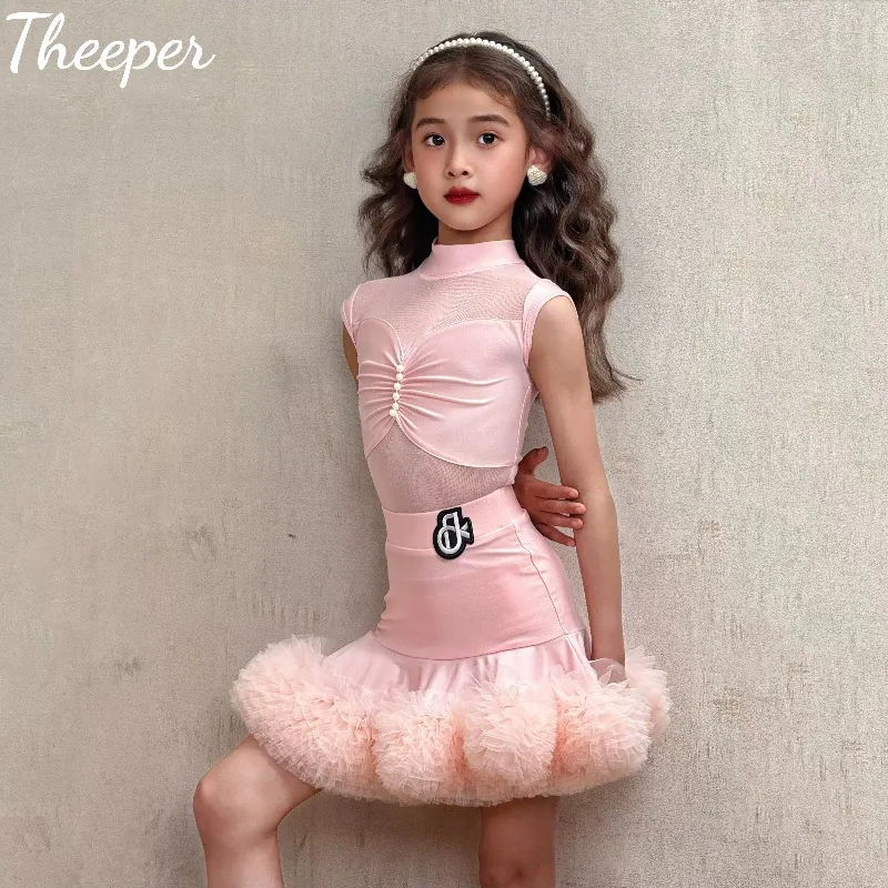 Theeper New Latin Dance Outfit Set Summer New Arrival Premium Texture Practice Costume Performance Dance Trendy Stylish  Apparel