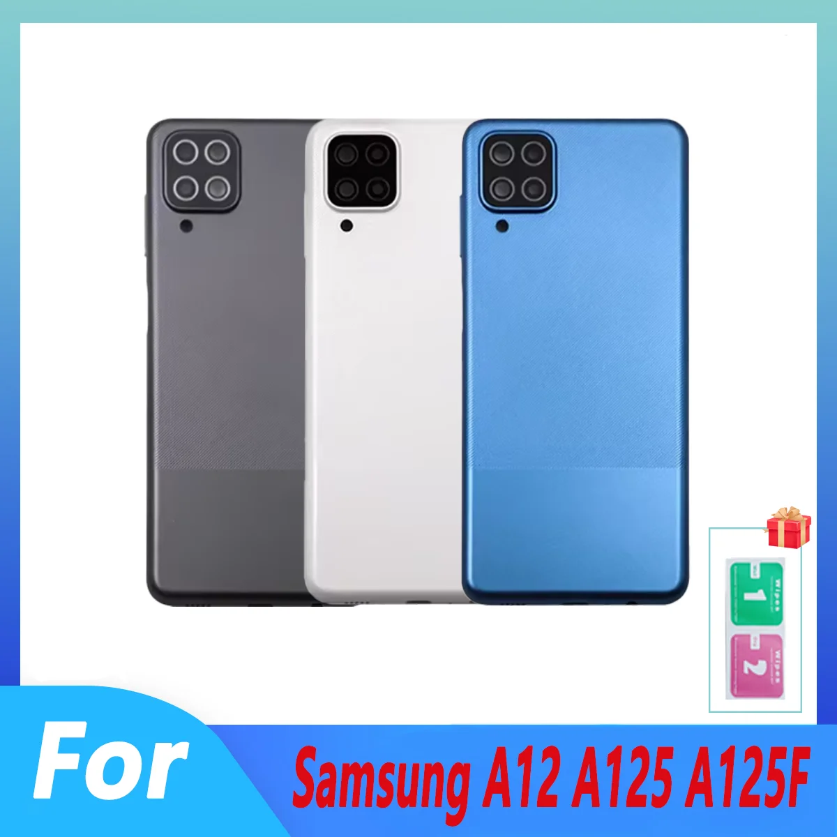 Поп задняя крышка батарейного отсека для Samsung Galaxy A12 A125 A125F задняя дверь корпус запасные части замена Поп задняя крышка батарейного отсека для Samsung Galaxy A12 A125 A125F задняя дверь корпус запасные части замена