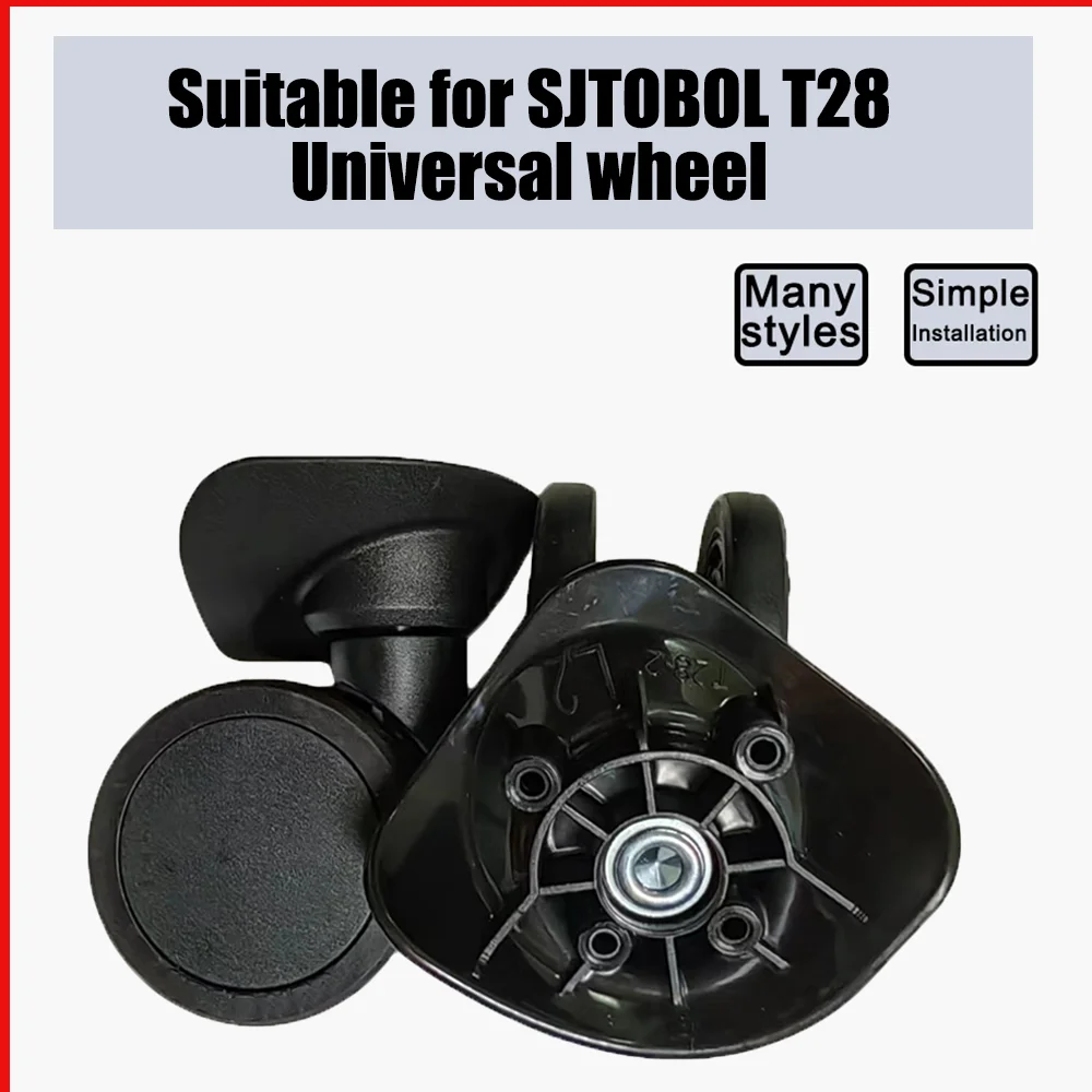 

For SJTOBOL T28 Trolley Case Wheel Pulley Sliding Casters Universal Wheel Luggage Wheel Smooth Slient Wear-resistant Black Nylon