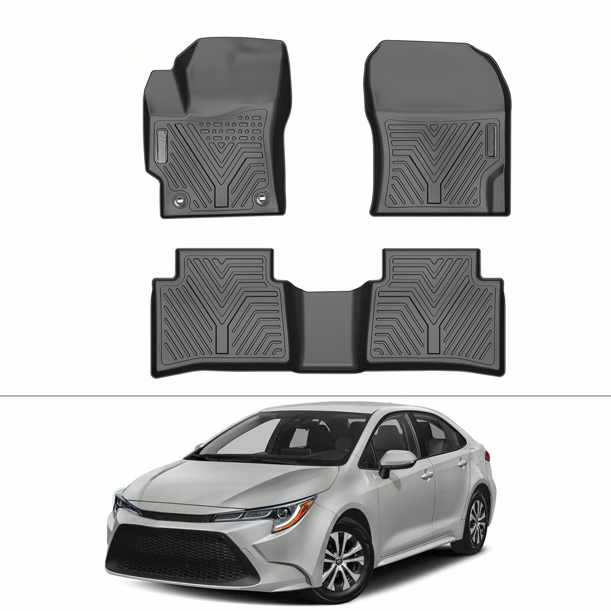 

3D-коврики для пола для Toyota Corolla LE SE XLE XSE Sedan 2020-2026 годов, 4-дверные, противоскользящие