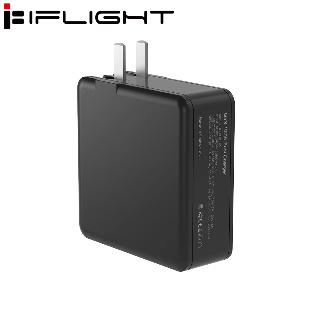 iFlight GaN PD100W Charger US Plug / EU Plug / UK Plug compatible with Defender 25 Type-C Charge Adapter for FPV parts