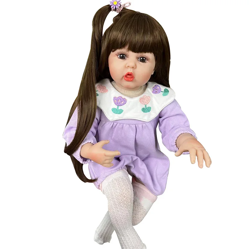 24 Inch Reborn Dolls 60 cm Cloth Body Pretty Girl Baby Doll For Sale Ethnic Doll Kid Birthday Xmas Gifts