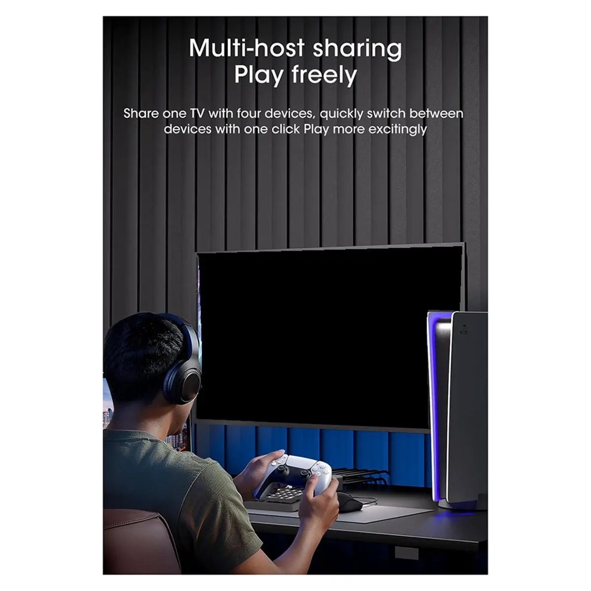 [VALUE PACK]USB 3.0 8K@60Hz -Compatible KVM Switches KVM Switch 4 Computers 1 Monitor 4 PCs Keyboard Hard Drives Printer EU-PLUG
