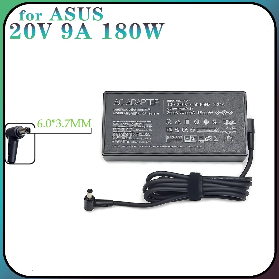 

180W 20V 9A ADP-180TB H AC Adapter Charger For ASUS ROG 14 GA401I G14 GA5021 GA502D FX506LU Tuf Gaming A17 Laptop Power Supply