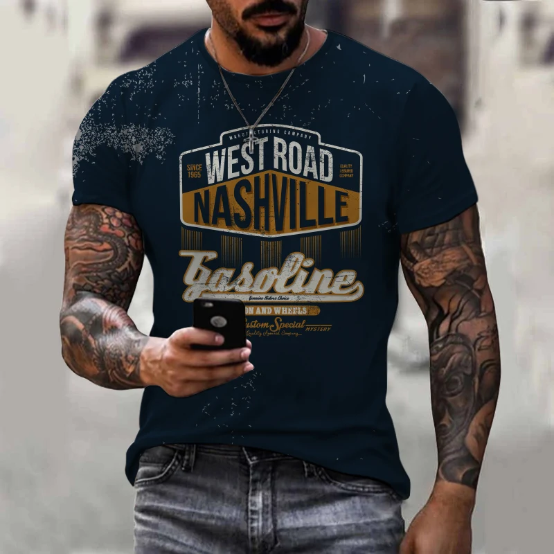 

Summer New Men's Top T-shirt Men's Casual Fashion Short-sleeved Men's Clothing S-5XL Big Size Printed Pattern