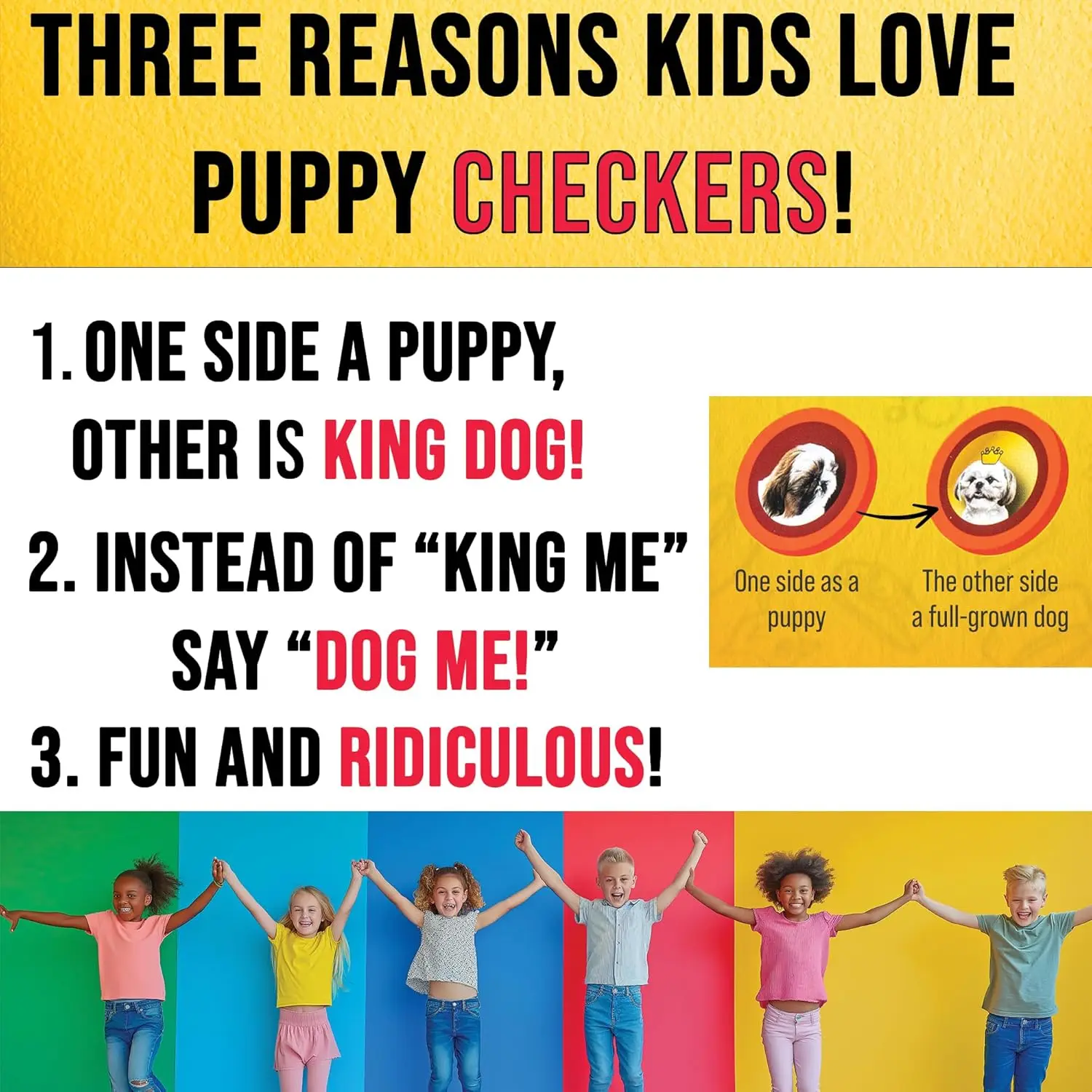 لعبة الداما الجرو للأطفال من 4 إلى 12 عامًا مع 56 ملصقًا للكلاب - هدية ليلية لعبة التعلم الممتعة #2